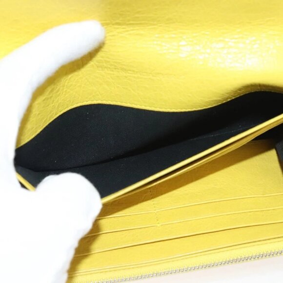 BALENCIAGA Long Wallet Leather Yellow 233599 Auth SW1010 - Picture 13 of 16